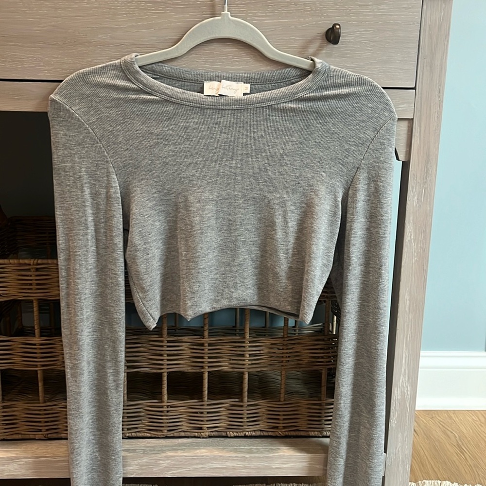 NWOT Gray Crop Top
